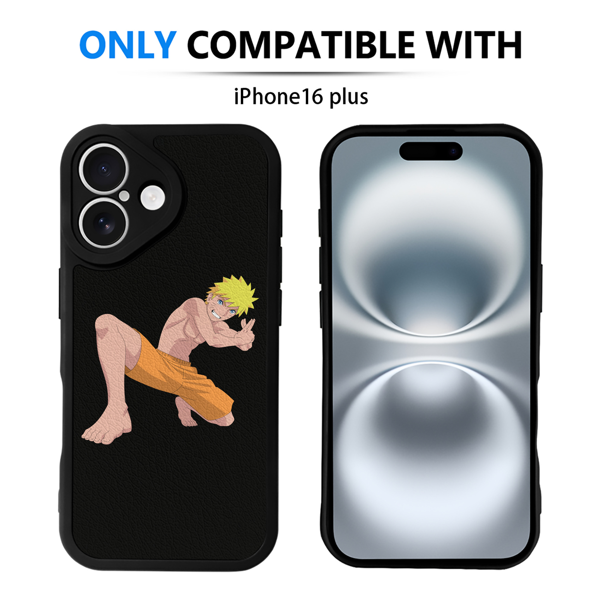 （画像用） NARUTO -ナルト- うずまき ナルト Uzumaki Naruto 【iPhone 16シリーズ対応】シリコンスマホケース（レザー調） 材質：シリコン